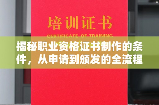 源城揭秘职业资格证书制作的条件，从申请到颁发的全流程解析