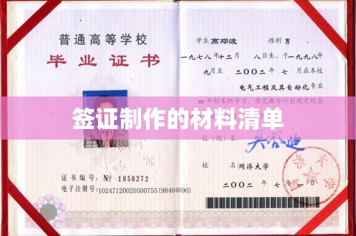 源城签证制作的材料清单