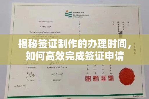 源城揭秘签证制作的办理时间，如何高效完成签证申请