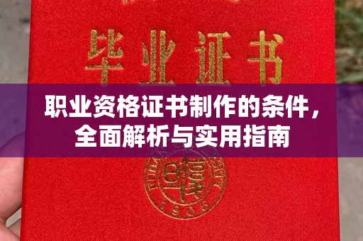 源城职业资格证书制作的条件，全面解析与实用指南